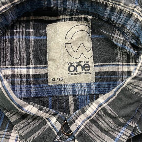 Warehouse One Cotton Long Sleeve Snap Button Shirt Mens XL - Picture 2 of 4